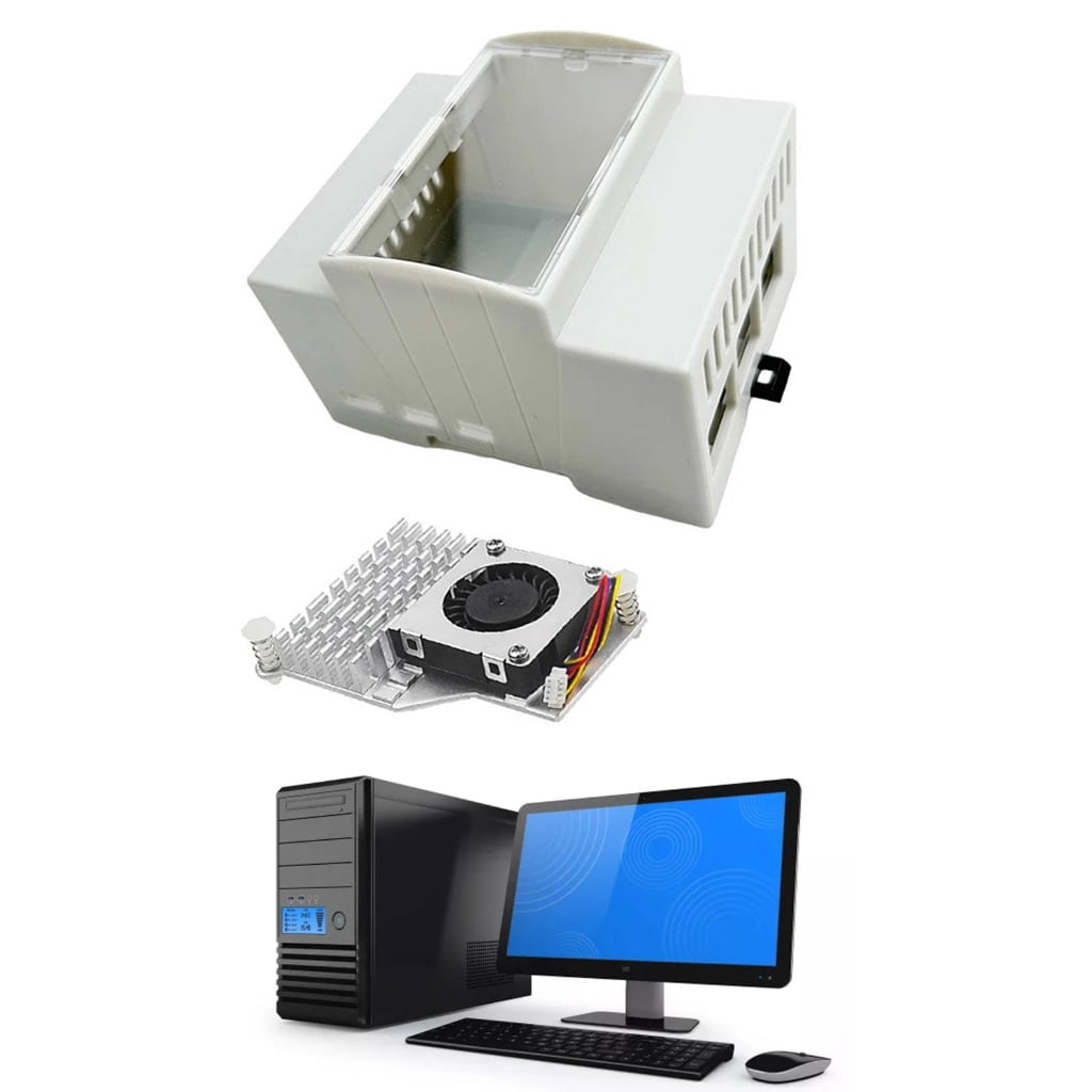 Drrntien ABS Housing Case Cooling Box for RPI5 Board DIN Rail Shell Secure and Snug