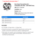 thumbnail image 2 of Rear Brake Pad and Rotor Kit - Compatible with 2002 - 2009 GMC Envoy 2003 2004 2005 2006 2007 2008, 2 of 2