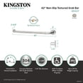thumbnail image 4 of Kingston Brass GB1442CT Made To Match 42-Inch x 1-1/4-Inch O.D. Stainless Steel Grab Bar in Brushed, 4 of 5