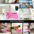 thumbnail image 2 of Dteck for Samsung Galaxy S24 Plus Case with Rotating Magnetic Stand, Compatible with MagSafe, Military-Grade Drop Protection Frosted Translucent Phone Cover for Samsung Galaxy S24+, Rose, 2 of 6