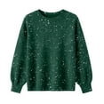 thumbnail image 4 of Sweaters For Women Cozy Knitted Casual Loose Pullover Sweater Fashion Cowl Neck Long Sleeve Sequin Lapel Collar Fall Winter Trendy Tops L Womens Sweaters, 4 of 9