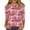 Pink_CC12^911, variant on Fabrcox Crew Neck Lightweight T Shirts for Women Christmas M-3xl Loose Fit 3/4 Sleeve Xmas Print Tee Tops Casual Raglan Baseball Tees Lightweight Tops Pink XL