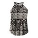 thumbnail image 3 of Gibobby Mujer Vintage Estampado Slim Fit O Cuello Halter Camiseta Top Chalecos Blusa sin mangas(Negro,G), 3 of 4