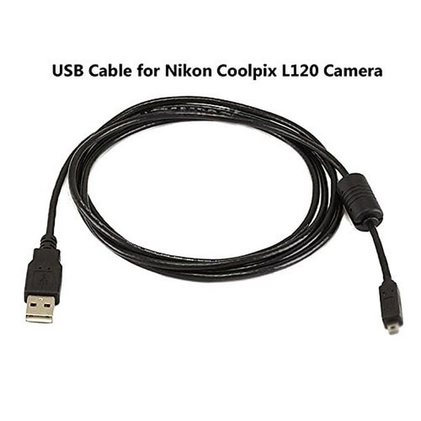 USB Cable for Nikon Coolpix L120 Camera, and USB Computer Cord for