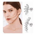 thumbnail image 3 of 10 Pares Piercing Aretes Oreja Cartílago Acero Inoxidable Xtellar plateado, 3 of 3
