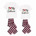 thumbnail image 2 of LuLiaMenton Matching Couples Christmas Pajamas I Love You Plaid Short Sleeve Long Pants Set, 2 of 6