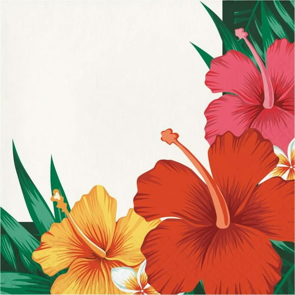 Tropical Flowers Paper Lunch Napkins 16 Per Pack