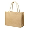thumbnail image 3 of 1 Pcs Jute Tote Bag, Small Burlap Jute Reusable Canvas Gift Favors Bag with Handles Blank Tote Bulk for Bridesmaid Wedding, Women Grocery Shopping, Bachelorette Party, Beach Trip, 3 of 4