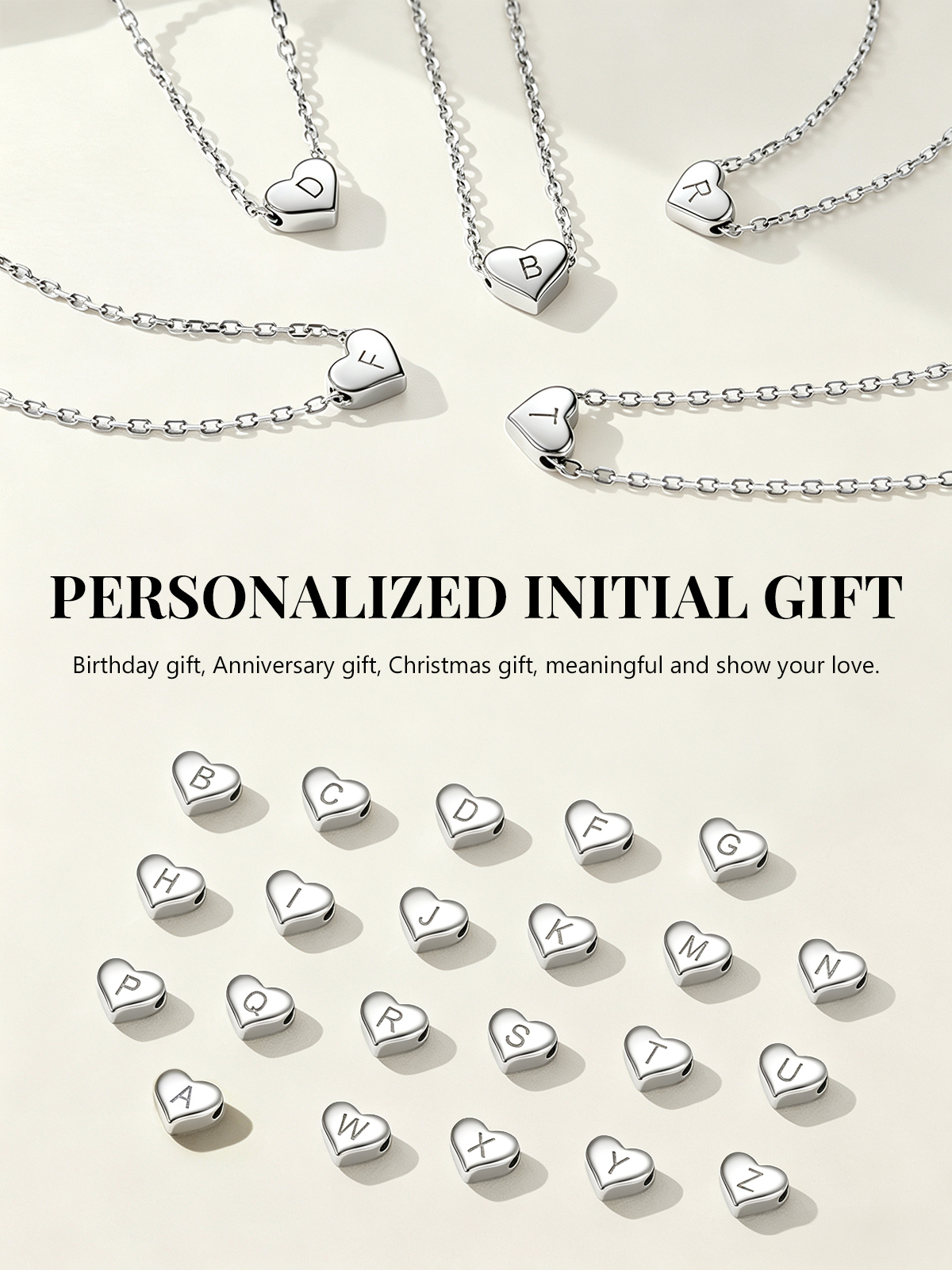 Silvora Initial Heart Pendant Sterling Silver Necklace photo 8