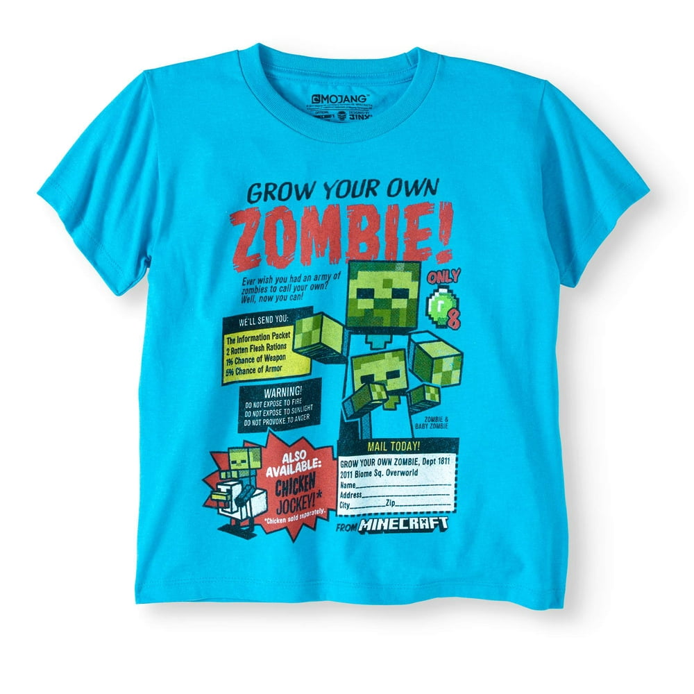 Minecraft Boys' Short Sleeve Zombie Graphic TShirt