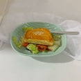thumbnail image 4 of Mint Green Dinner Plate Striped Ceramic Plate Oval Dinner Plate Long Plate Fruit Dim Sum Salad Deep Plate Small Soup Plate, 4 of 7