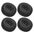 thumbnail image 1 of 4pcs RC Crawler Wheels Hub and Tires Set, Anti Scratch Plastic Aluminum Alloy Wheel Rim Kit for RC Car 120x46mm, 1 of 7