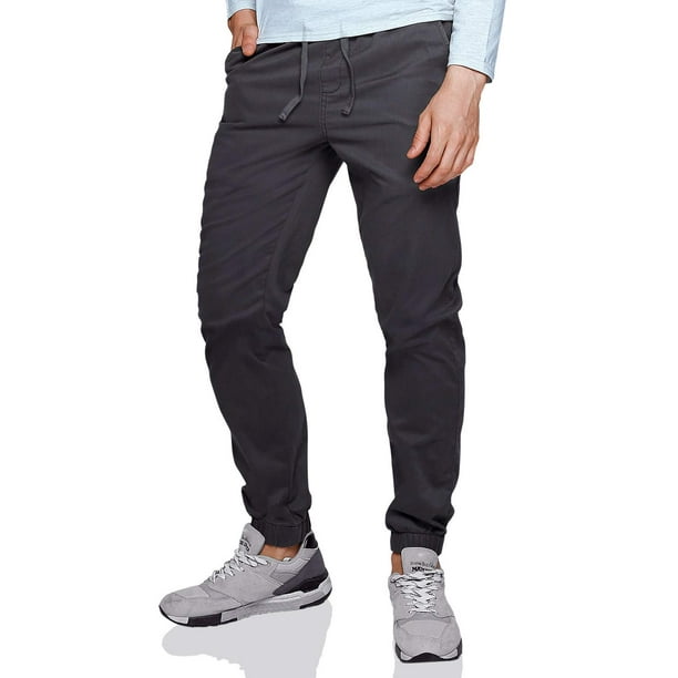Pantalones a juego, estilo chino, holgados, para hombre, color gris oscuro