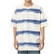 thumbnail image 2 of Blusas y camisas de manga corta y cuello redondo para hombre, blusas casuales de rayas de color liso con lazo y cuello redondo, de manga corta y concisas para hombre., 2 of 6