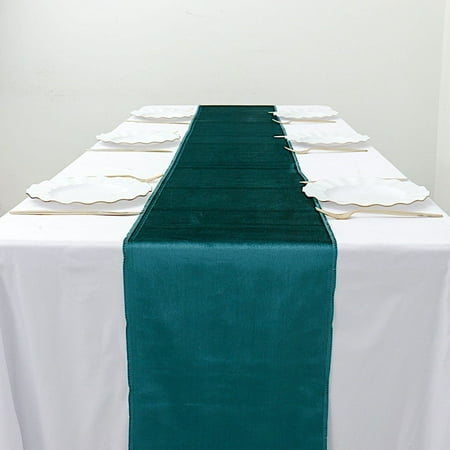 

BalsaCircle 10 Pieces 12x107 Teal Premium Velvet Table Runners Kitchen Linen