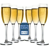 Crystalia Set of 6 Classic Champagne Glass, 6.5 Ounce