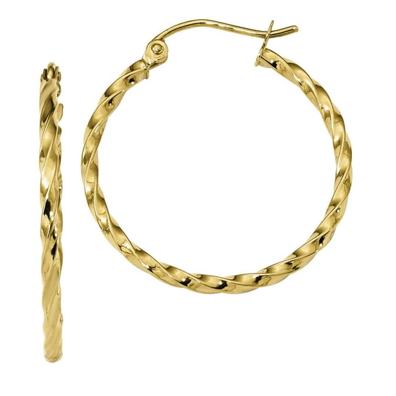 Primal Gold 10 Karat Yellow Gold Twist Hoop Earring