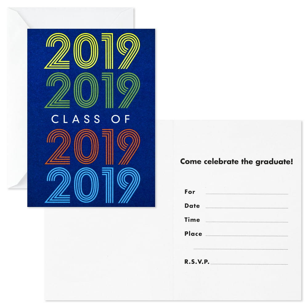 Hallmark Graduation Party Invitations, 20 Invites with Envelopes (Retro