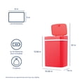 thumbnail image 5 of Nine Stars Automatic Bathroom Trash Can, 3.2 Gallon Plastic Motion Sensor Garbage Bin with Soft Close Lid, Rose, 5 of 7