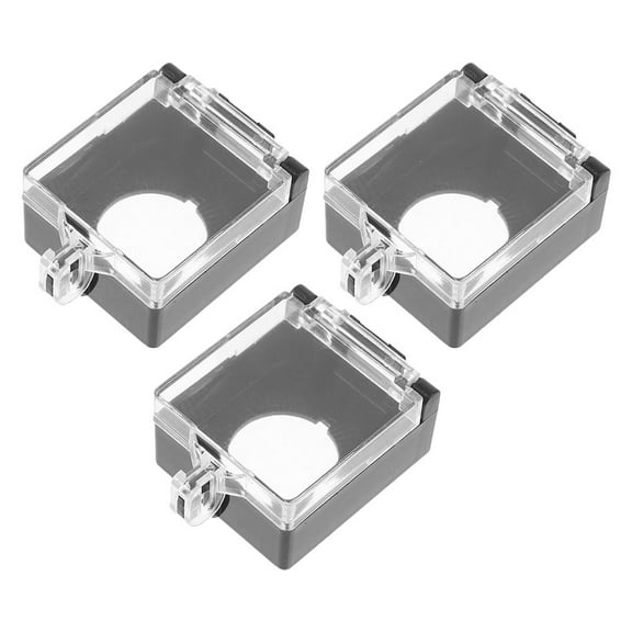 GOOHOCHY PC Power Button Cover Transparent 3Pcs 1.65X1.45X0.86In