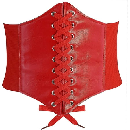 

Sunjoy Tech Women Elastic Wide Band Tied Waspie Corset Waist Cincher Belt