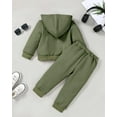 thumbnail image 6 of Toddler Baby Boy Clothes Sweatsuit Long Sleeve Hoodie Sweatshirt Top & Bottom Outfit Set Solid Color 1-5T, 6 of 6