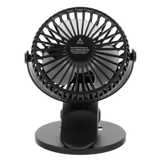 Ventilador de refrigeración recargable por USB con clip, silencioso, portátil, miniventilador con diseño de orejas de gato, ideal para el hogar, la oficina y la escuela (negro)