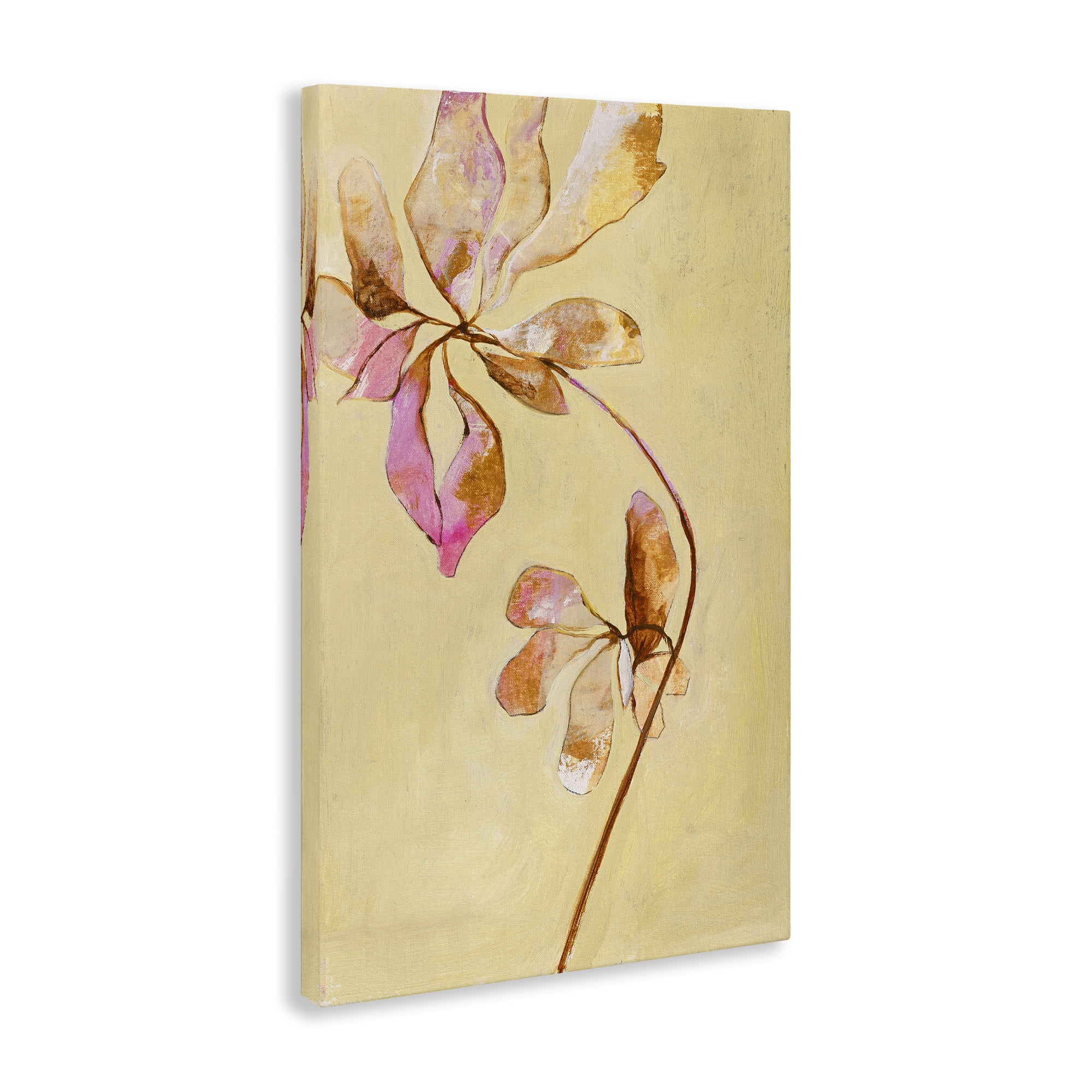 Stupell Industries Rustic Petals Impression Botanical & Floral Painting Gallery Wrapped Canvas Art Print Wall Art, 20 x 30