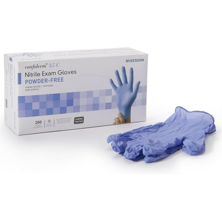 

McKesson Confiderm 3.5C Nitrile Exam Gloves Non-Sterile Powder-Free Blue Large 200 Count 1 Box