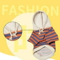thumbnail image 5 of Cozy Animal Hooded Sweatshirt For Cold Weather Lined Striped Design Comfortable Pet Outerwear For Dogs And Cats, 5 of 5