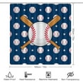 thumbnail image 2 of Funny Baseball 4 Pcs Waterproof Shower Curtain Set Cartoon American Sports Theme Baseball Boys Room Decor with Waterproof Toilet Cover Shower Mat Rugs,72" W x 72" L, 2 of 8