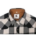 thumbnail image 4 of COEVALS CLUB Men's Flannel Western Pearl Snap Corduroy Lined Plaid Work Long Sleeve Shirts 02 White Black Large, 4 of 7
