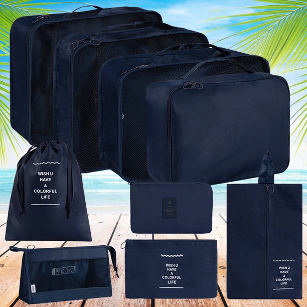 9 cubos de embalaje unids/set, juego de cubos organizadores de viaje para artículos esenciales de viaje