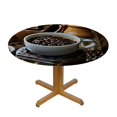 thumbnail image 3 of HAOXIT Coffee Tablecloth, Different Photos of Coffee and Grinder Collage, Dining Room Kitchen Round Table Cover, 3 of 8