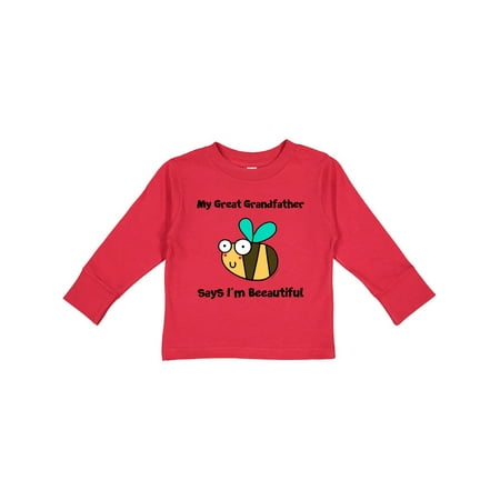 

Inktastic Bee Great Grandfather says I m Beautiful Gift Toddler Boy or Toddler Girl Long Sleeve T-Shirt