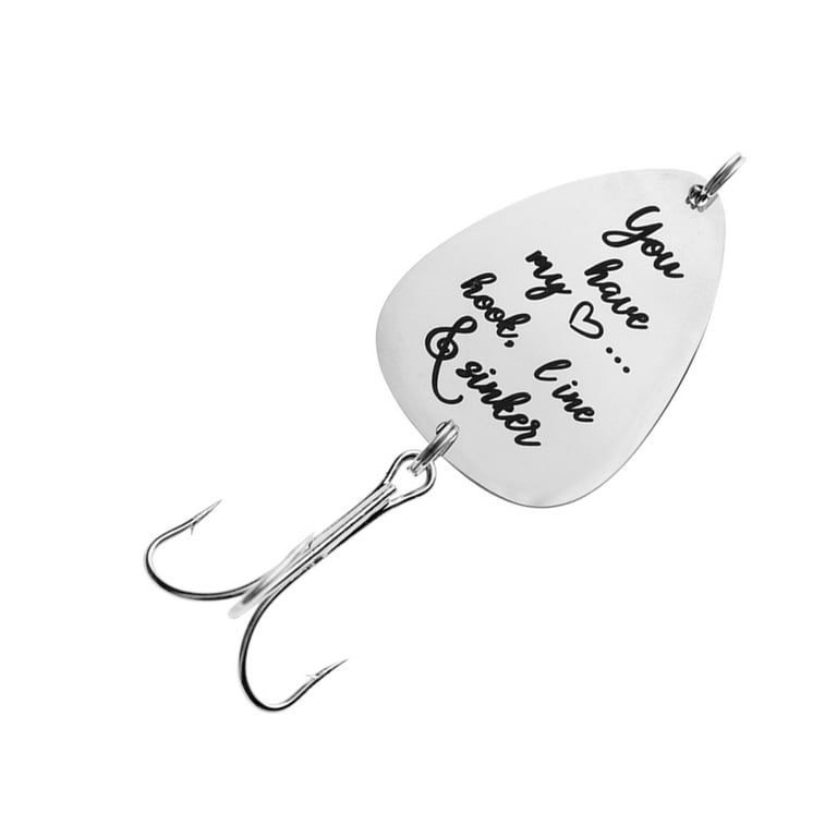 Practical Creative Stainless Steel Hard Fish Hook Guitar Pick Decor Fish Lure Bait Letter Carved Triple Hooks Tackle Accessories, Size: 8X3.5X1CM