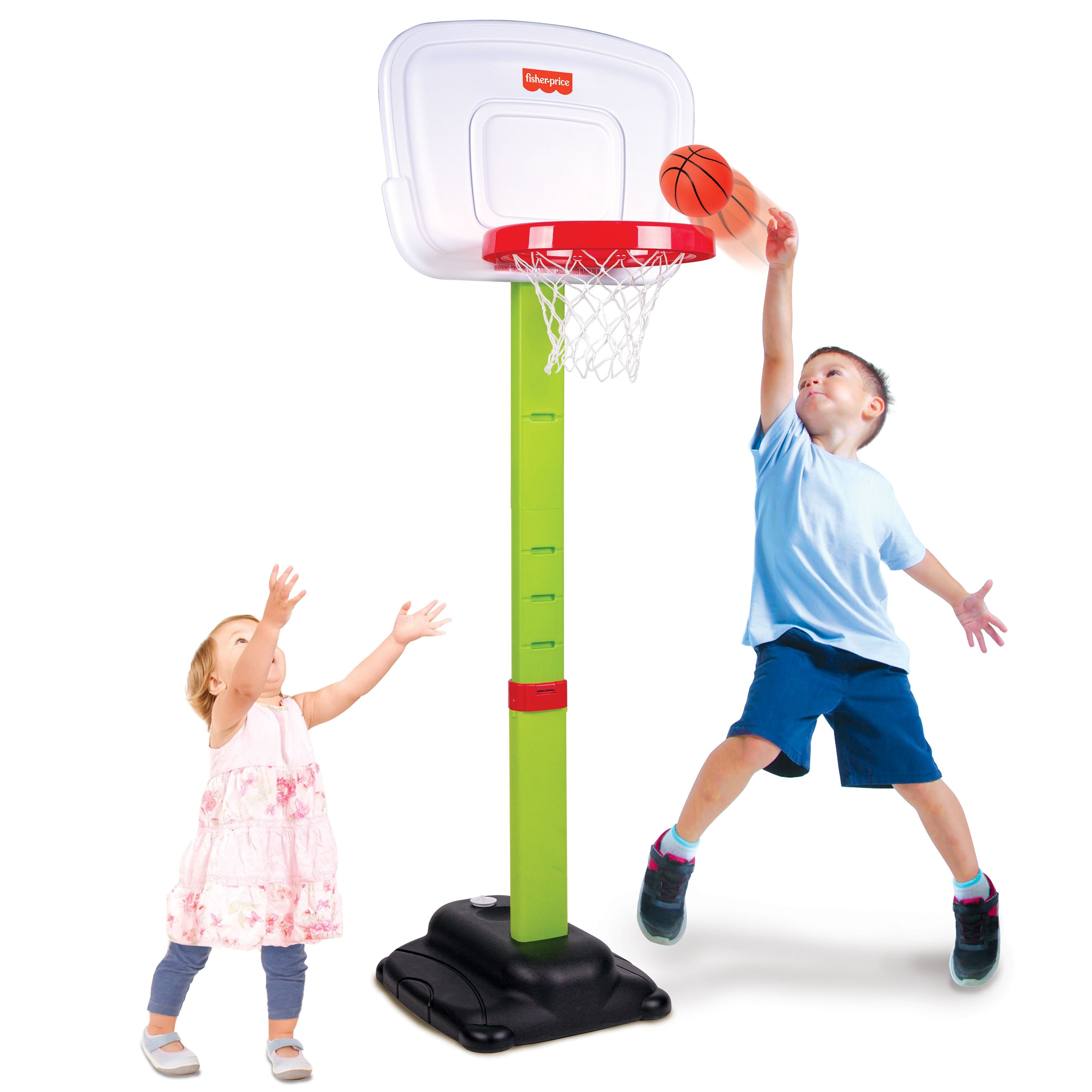 Menselijk ras Bewolkt teer Fisher Price Hoops Basketball, Adjustable Height 26 to 54 inch With Ball,  Ages 1.5 to 6 - Walmart.com