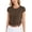 Brown, variant on Uvplove Women's Casual Knit Top Loose Fit Cap Sleeve Soft Stretchy Crew Neck Summer T-Shirt,Camel,L