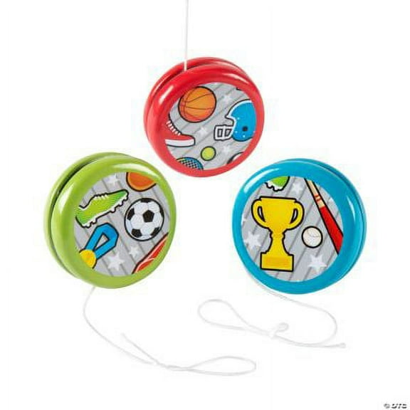 Sports YoYos, Birthday, Party Favors, Toys, 12 Pieces