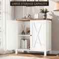 thumbnail image 3 of Small Storage Cabinet, Farmhouse Sideboard Buffet Cabinet with 2 Doors and Adjustable Shelves, Accent Entryway Console Cabinets for Living Room, Dining Room, 3 of 9