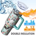 thumbnail image 5 of OBREWU Husky and Flower Tumbler with Handle and Lid,Husky and Flower 40oz Double Wall Vacuum Insulated Tumbler,Cups Gift for Women and Men, 5 of 7