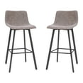 thumbnail image 2 of Merrick Lane Gray Faux Leather Low Back Bucket Seat Bar Stools, Gray/Black (Set of 2), 2 of 11