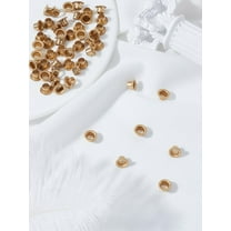 50Pcs Brass Grommet Eyelet Findings Copper Eyelets Grommets for Clothes Waistband Leather Belt Fabric Shoes 0.8x0.45cm Hole: 4mm