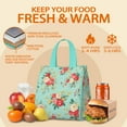thumbnail image 5 of Pioneer Flower Floral Print Pattern Insulated Lunch Bag for Women & Adults,Large Portable Soft Cooler Lunch Bag,Thermal Food Storage Tote with Pearl Cotton,8.66L,8.75x5.75x9.5 Inch, 5 of 6