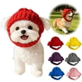 thumbnail image 2 of NOVELAR Winter Pet Hat, Red Yarn Knit, 7.09 in by 4.73 in, Snug Fit Blocks Wind and Locks in Heat, Perfect for Small Dogs and Cats in Autumn, 2 of 7