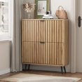 thumbnail image 1 of Semiocthome 31.5" Shoe Cabinet with 2 Flip Drawers for Entryway, Freestanding Narrow Shoes Storage Rack, Natural, 1 of 6
