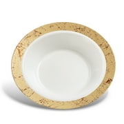 Host & Porter Gold Rim Plastic Soup Bowls, 12oz, 10 Ct, Great for Weddings, Bridal Showers, and Baby Showers
