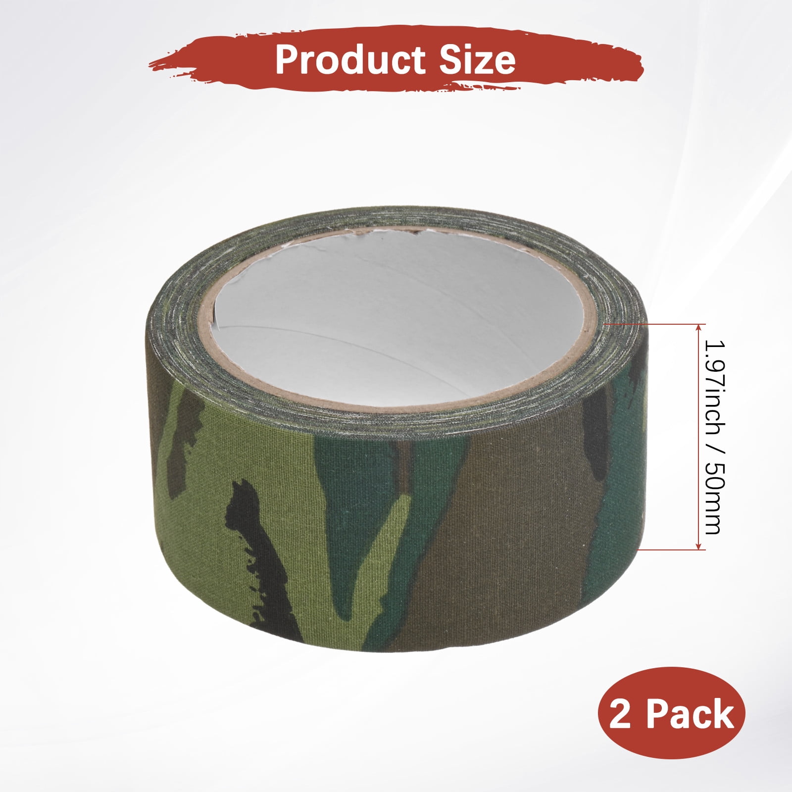 Uxcell 2.0IN x 10.94Yards Camouflage Tape [2PCS] - Self Adhesive Camo Tape for Outdoor Camping & Hunting - [Forest]