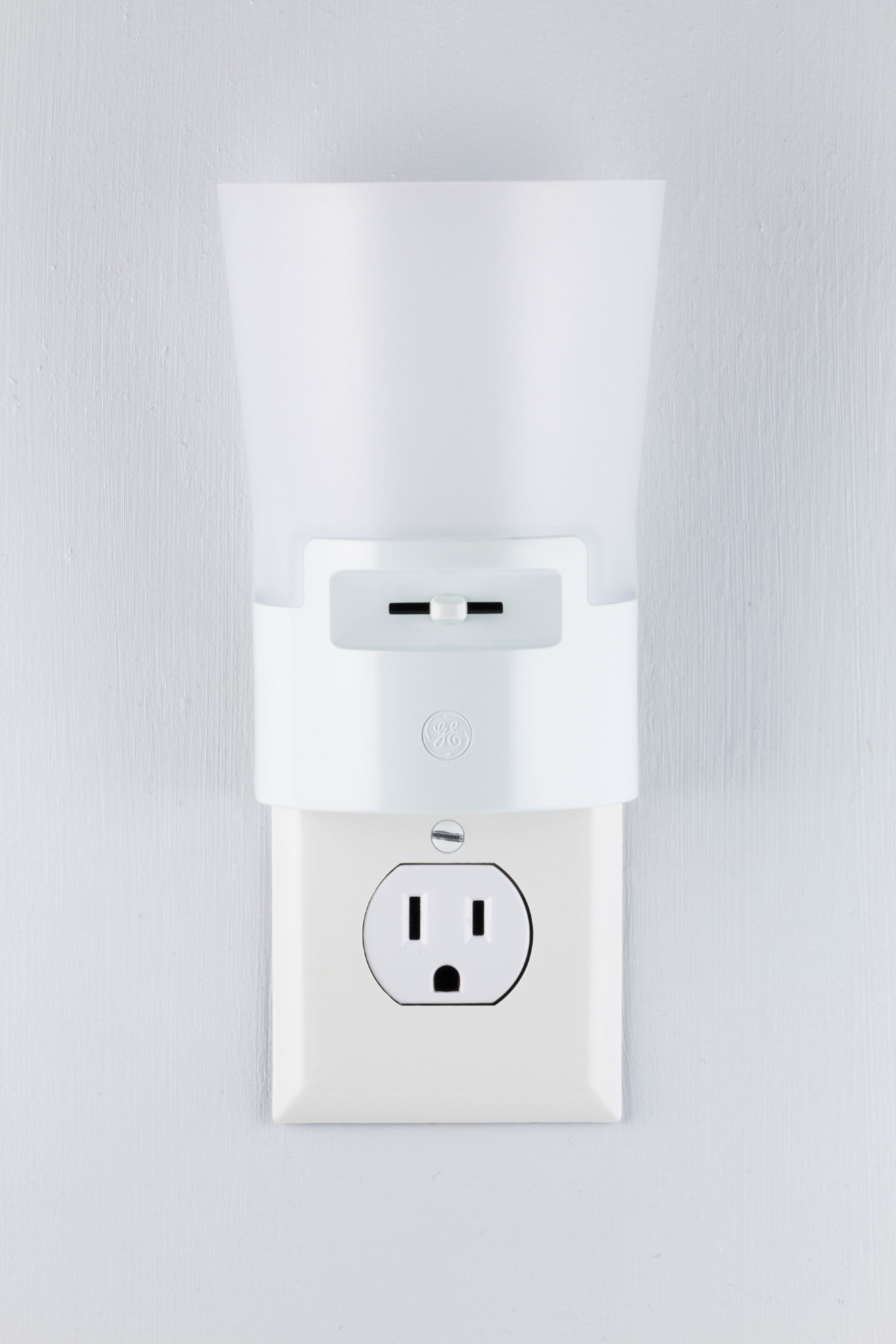 GE UltraBrite Sconce Night LED Light, Dimmable, Plug-In, Dusk-to-Dawn, White, 45123