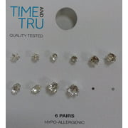 Time And Tru Essentials 6 Pair Mult Stud